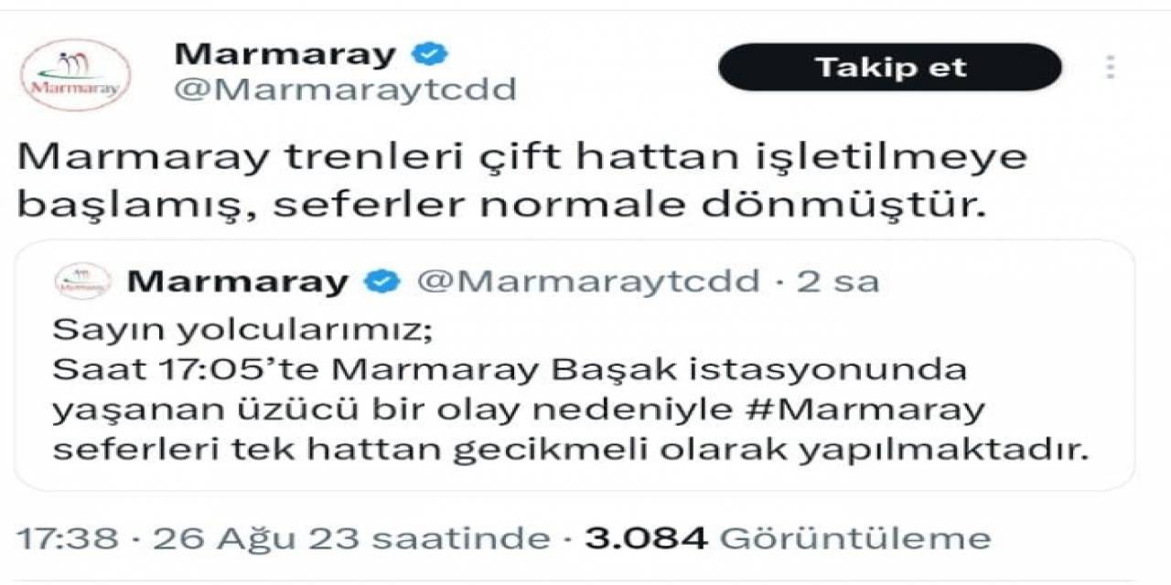 Marmaray’da Hareketli Saatler: Tren Gelirken Raylara Atladı