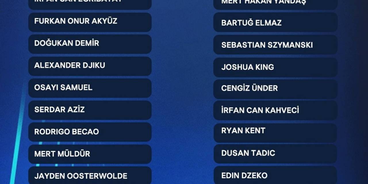 Fenerbahçe’nin Twente Maçı Kadrosu Belli Oldu
