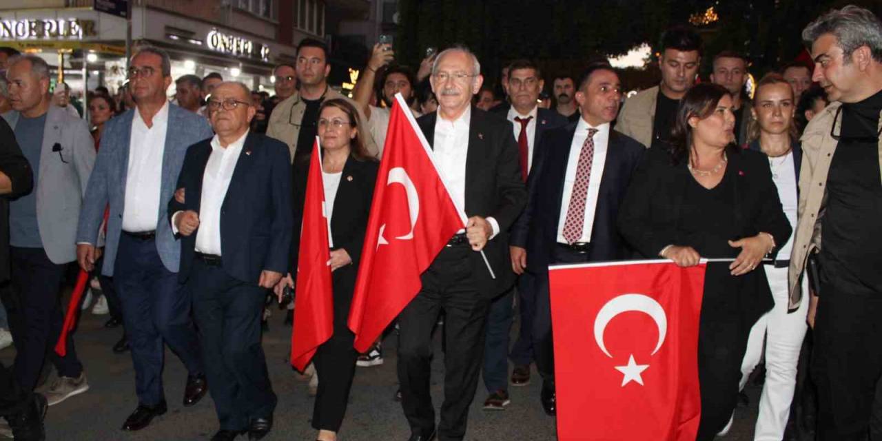 Chp Lideri Kılıçdaroğlu, Aydın’daki Zafer Yürüyüşü’ne Katıldı
