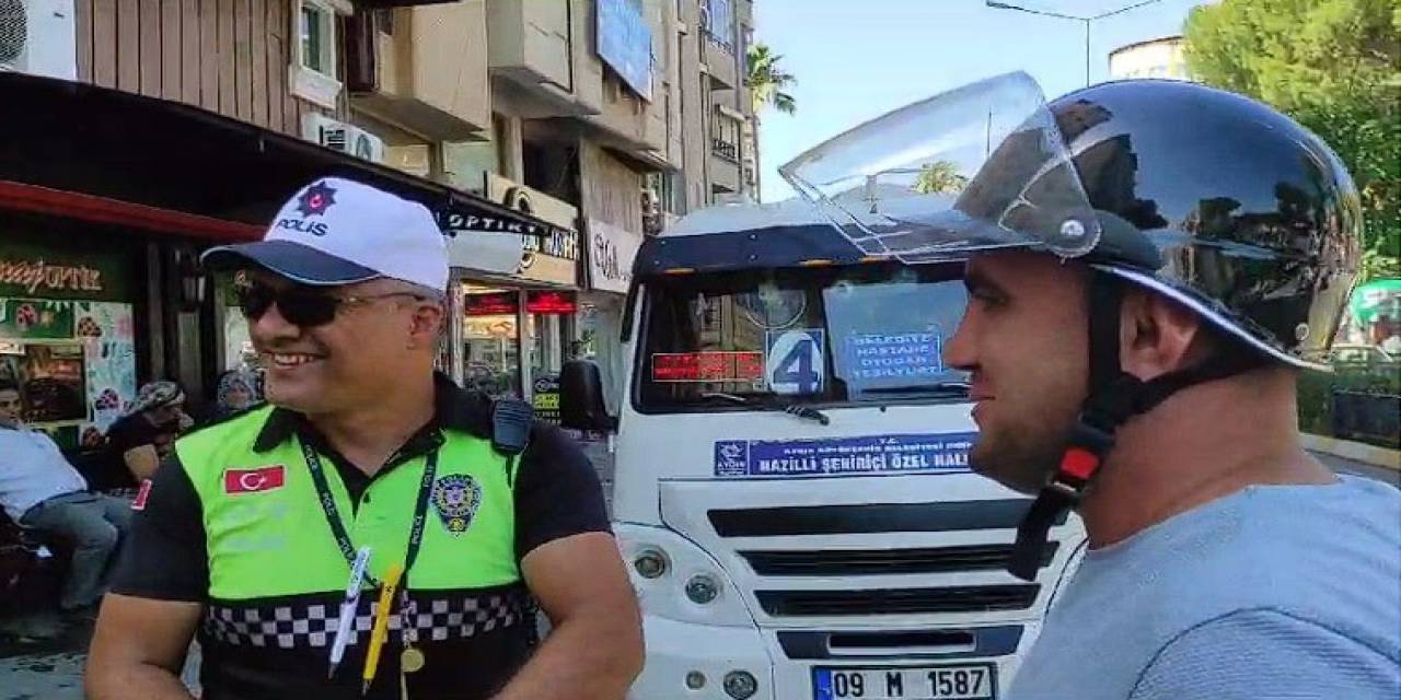 Şanslı Sürücü 15 Dakik Önce Aldığı 300 Tl’lik Kaskla 437 Liralık Cezadan Kurtuldu