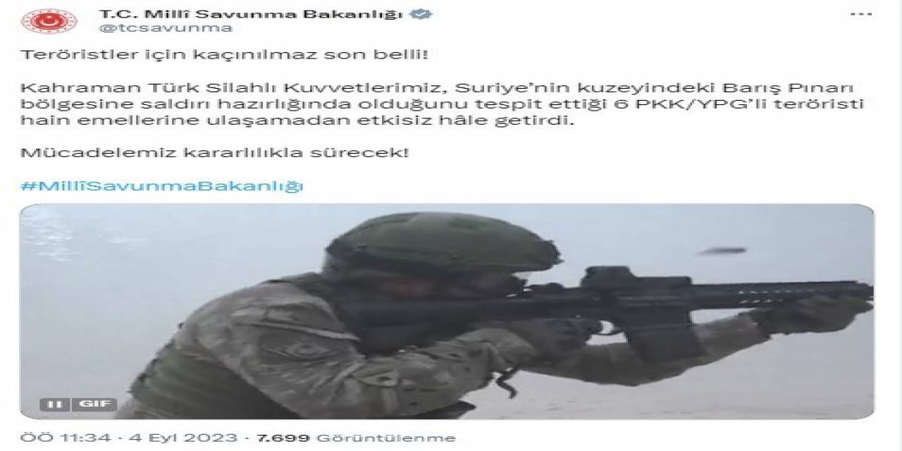 Saldırı Hazırlığındaki 6 Terörist Etkisiz Hale Getirildi