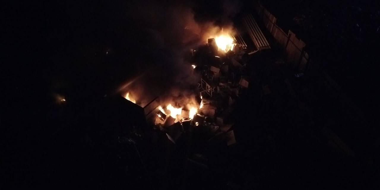 İnegöl’de Geri Dönüşüm Tesisinde Yangın