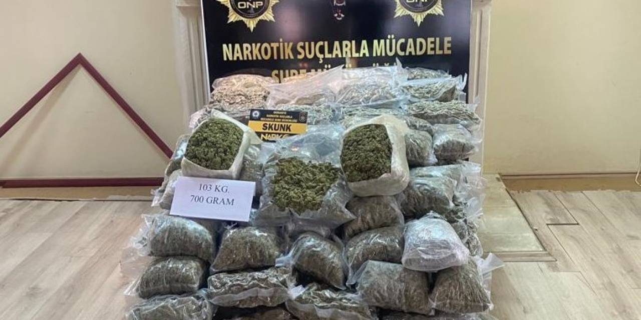 Osmaniye’de 103 Kilo 700 Gram Skunk Ele Geçirildi