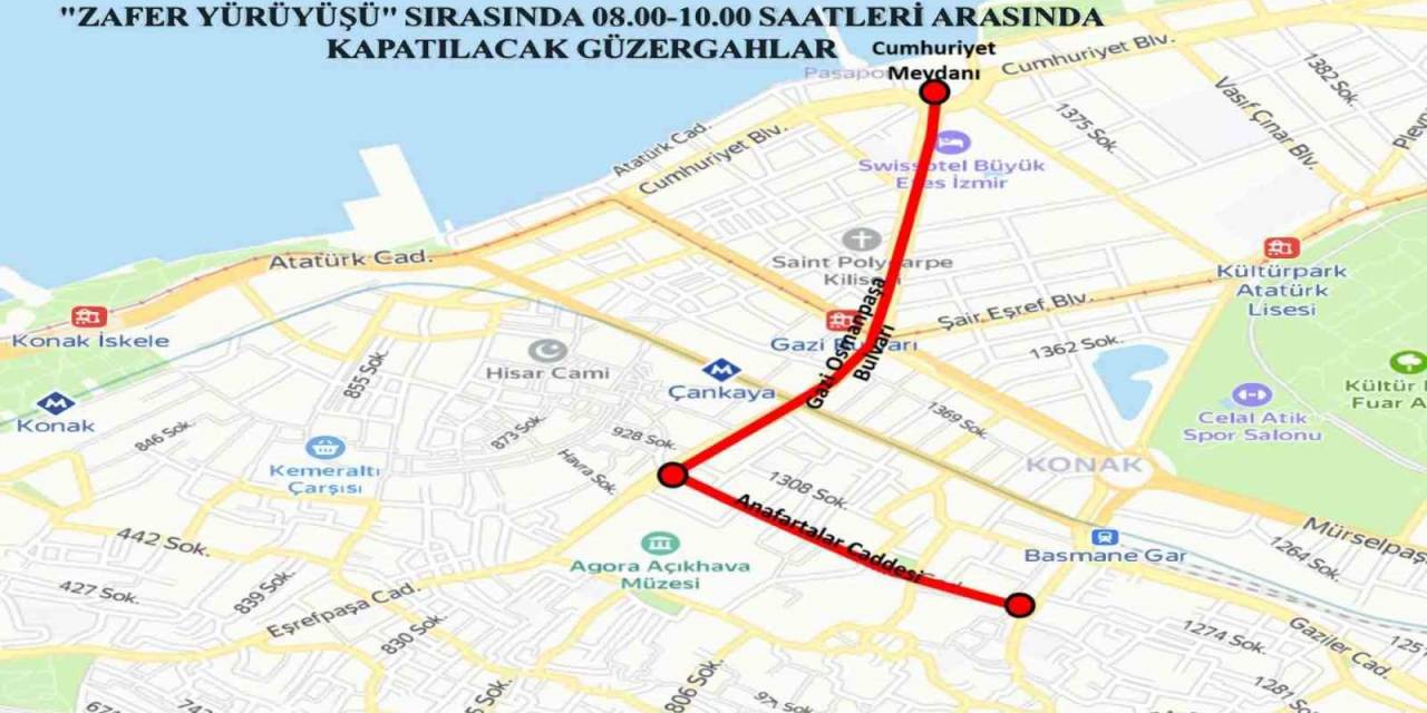 İzmir’de Bazı Yollar Geçici Olarak Trafiğe Kapatılacak