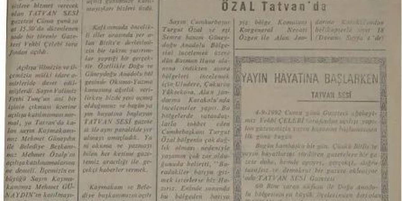 Tatvan Sesi Gazetesi 32 Yaşında