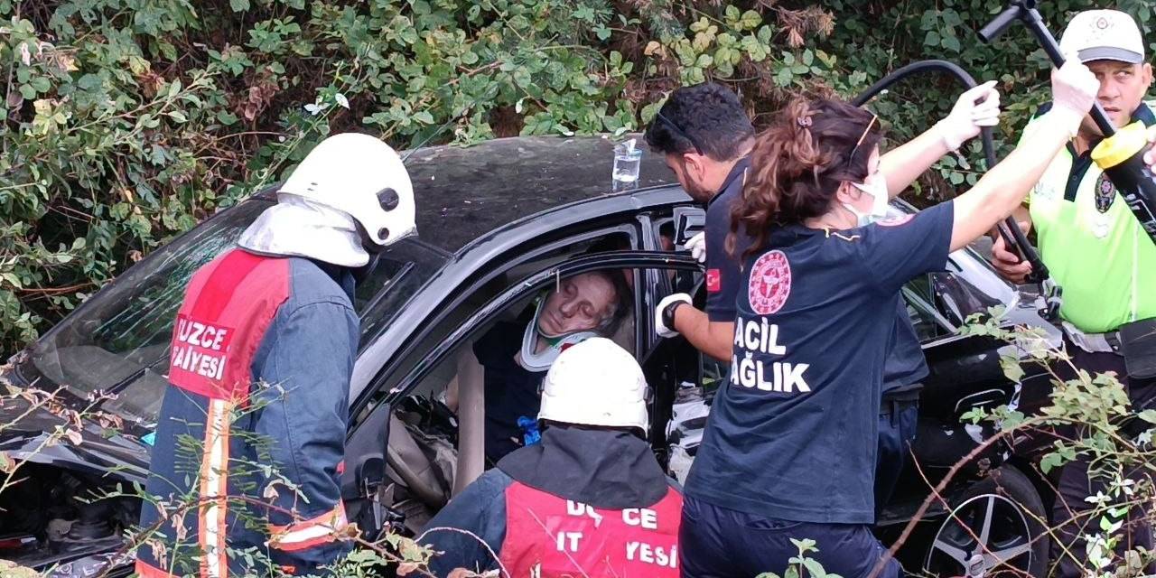 Otoyolda Yoldan Çıktı Ağaçlık Alana Girdi
