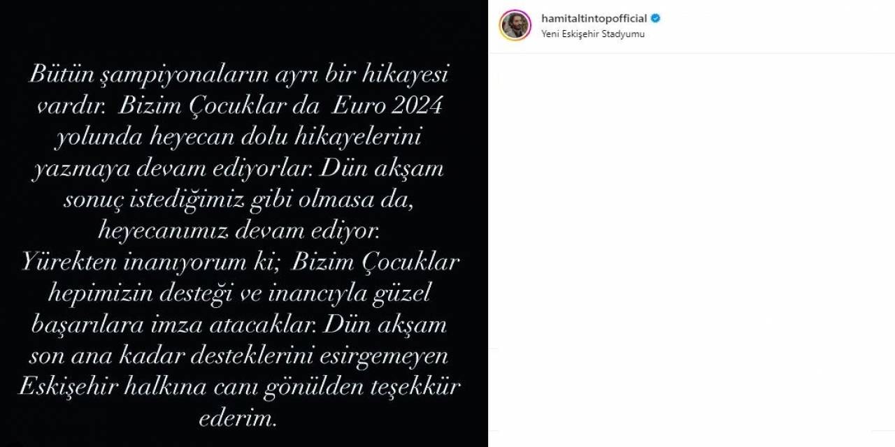 Hamit Altıntop: "Sonuç İstediğimiz Gibi Olmasa Da Heyecanımız Devam Ediyor"