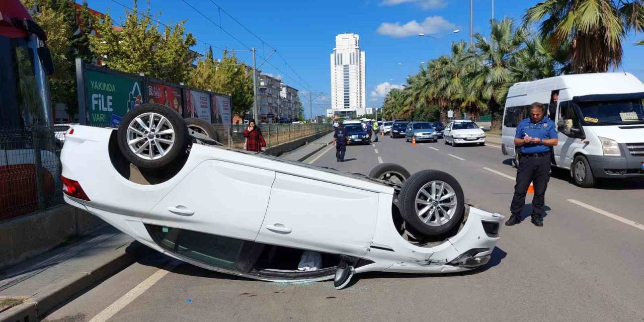 Samsun’da Otomobil Takla Attı: 1 Yaralı
