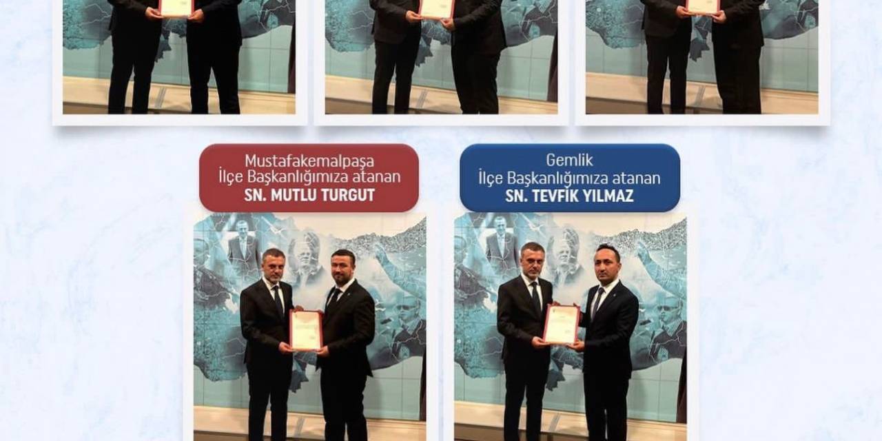 Bursa’da Ak Parti’nin Yeni İlçe Başkanları Mazbatalarını Aldı