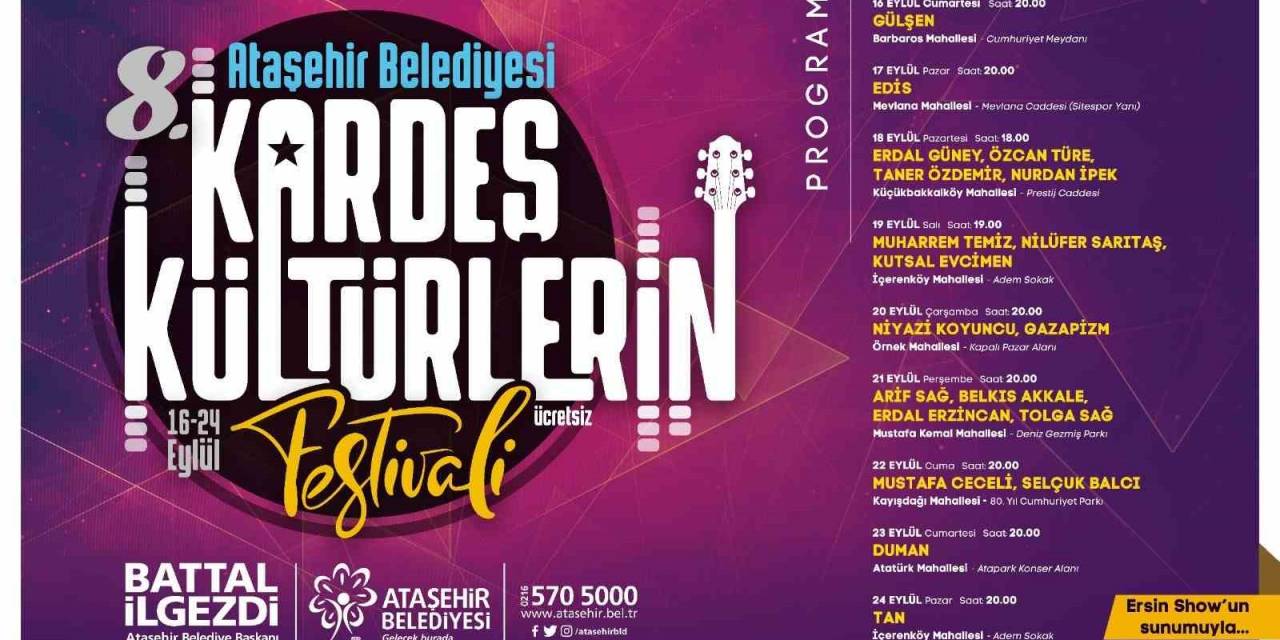 Ataşehir’de “Kardeş Kültürlerin Festivali” 16 Eylül’de Başlıyor