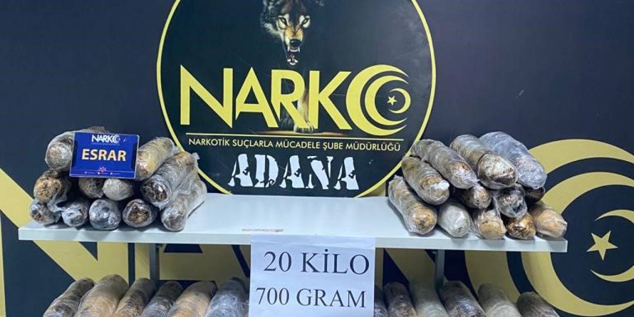 Adana’da 20 Kilo 700 Gram Esrar Ele Geçirildi, 1 Kişi Tutuklandı