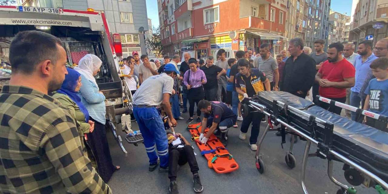 Çöp Kamyonuyla Bisikletin Çarpıştığı Kaza Kamerada: Yabancı Uyruklu Çocuk Yaralandı