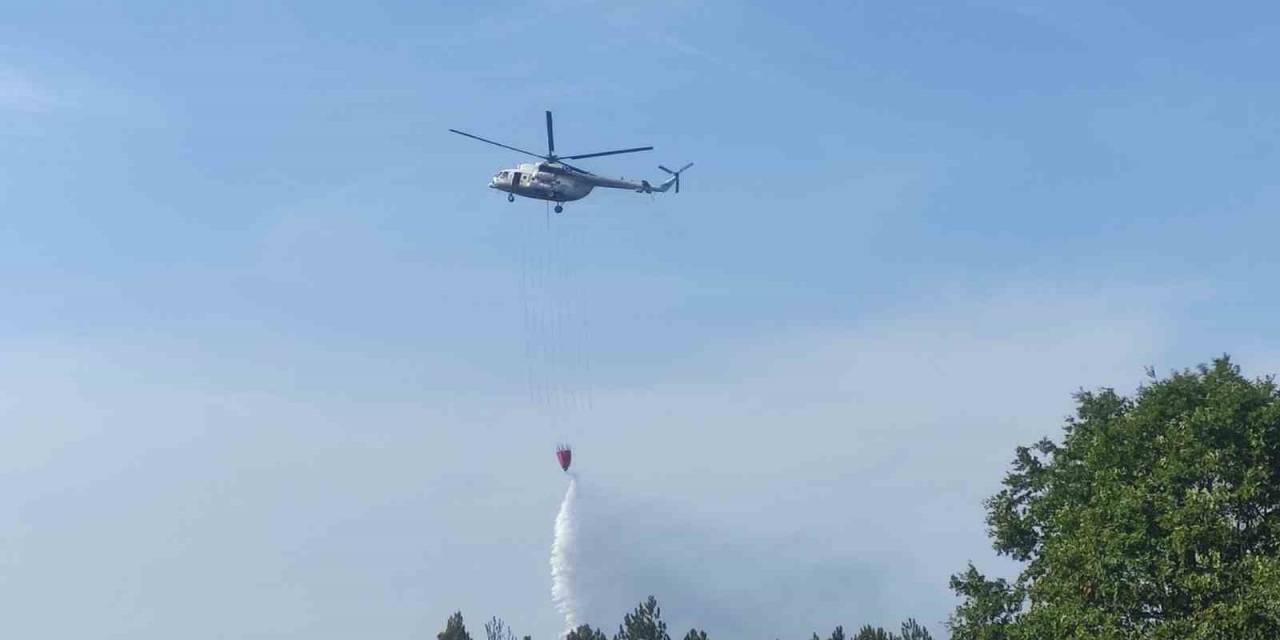 Tekirdağ’daki Yangında Hava Desteği: Helikopter İle Müdahale Ediliyor