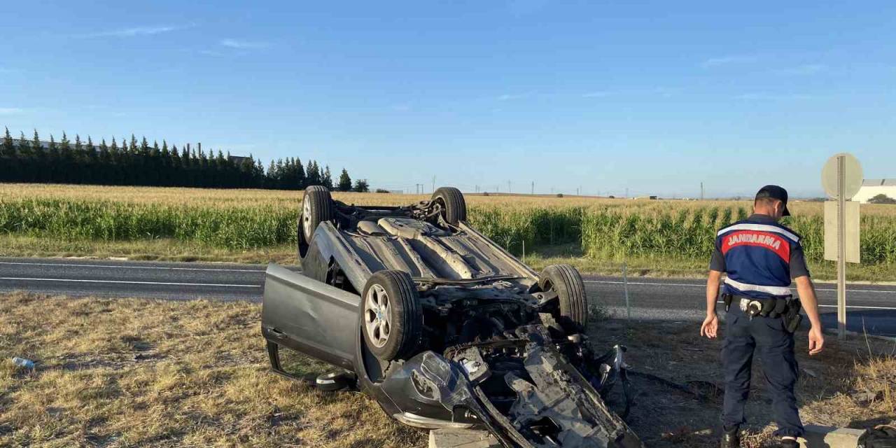 Takla Atan Otomobilden Emniyet Kemeri Sayesinde Yara Almadan Çıktı