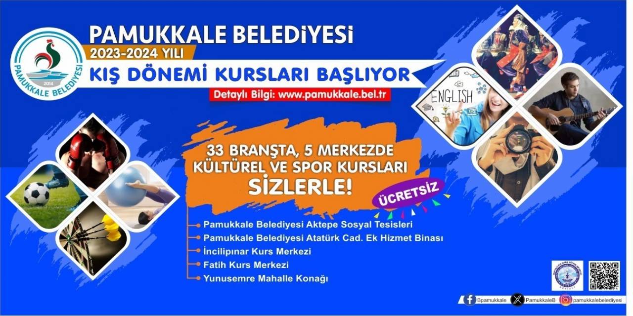 Pamukkale Belediyesi’nde Kış Kursları Başvuruları Başladı