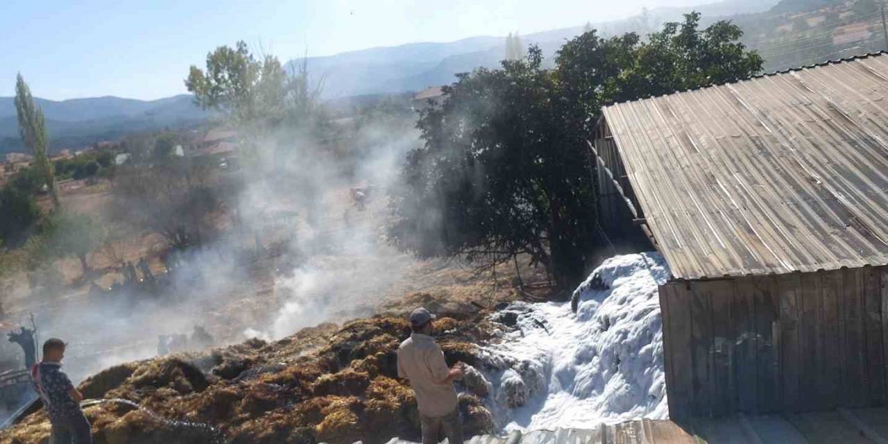 Bolu’da Samanlık Alev Alev Yandı