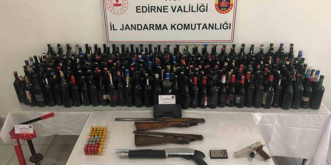 Edirne’de Jandarma Ekiplerinden Kaçak İçki Operasyonu