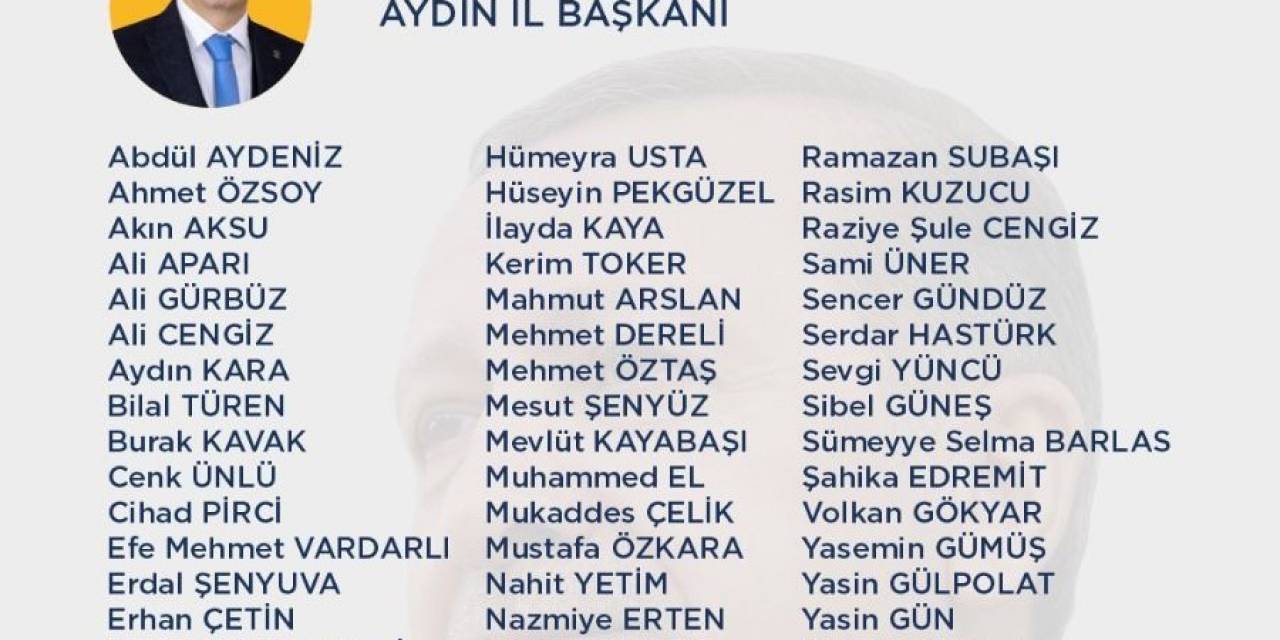 Ak Parti Aydın’da Yönetim Kurulu Üyeleri Belli Oldu