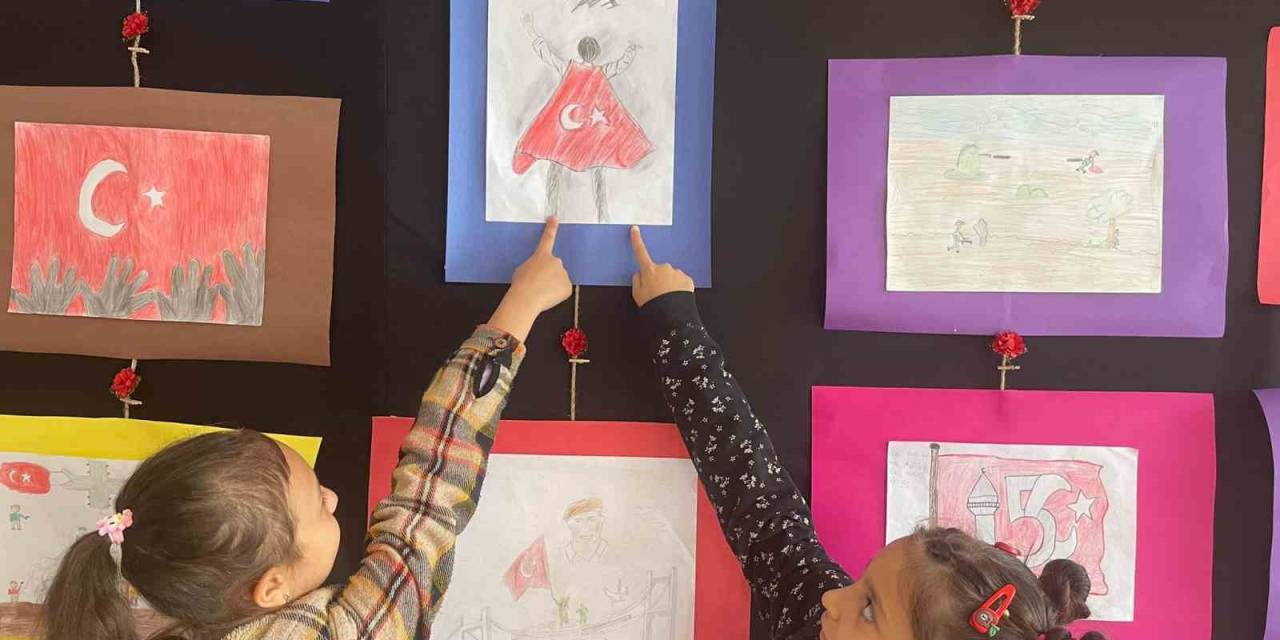 Hisarcık’ta Minikler 15 Temmuz’u Resmetti