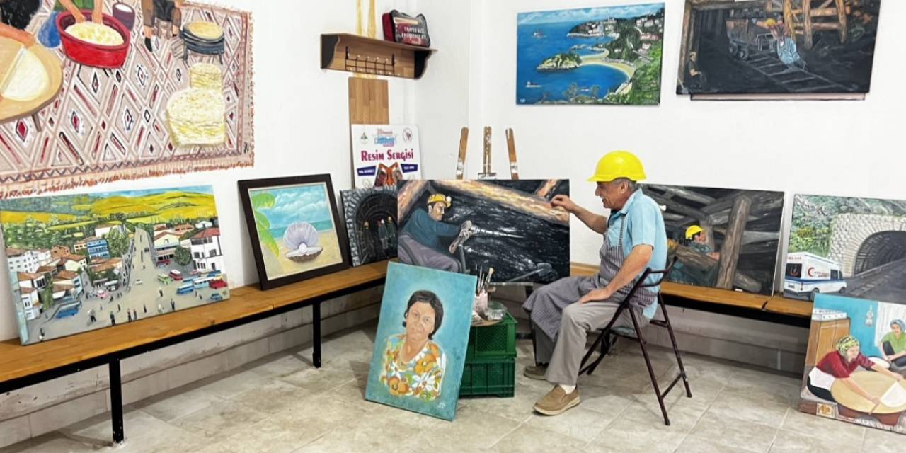 Madenden Emekli Olduktan Sonra Ressam Oldu, 68 Yaşında Sanatını İcra Ediyor
