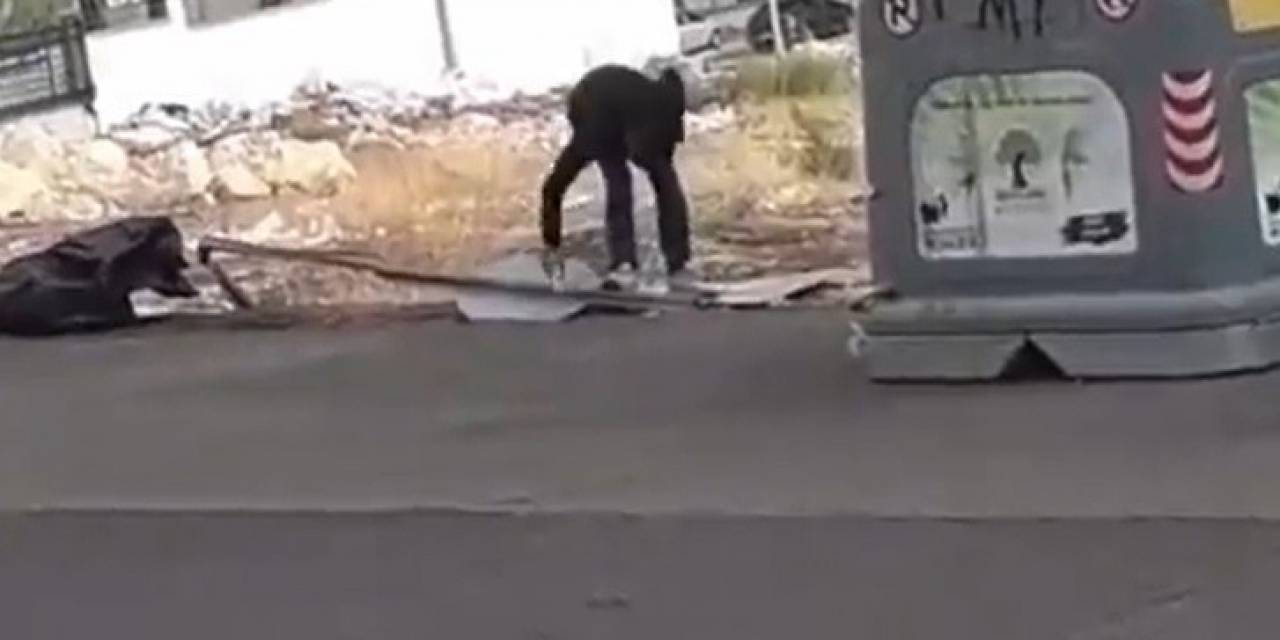 Gaziantep’te Trafik Uyarı İşaret Levhası Hırsızlığı Kamerada