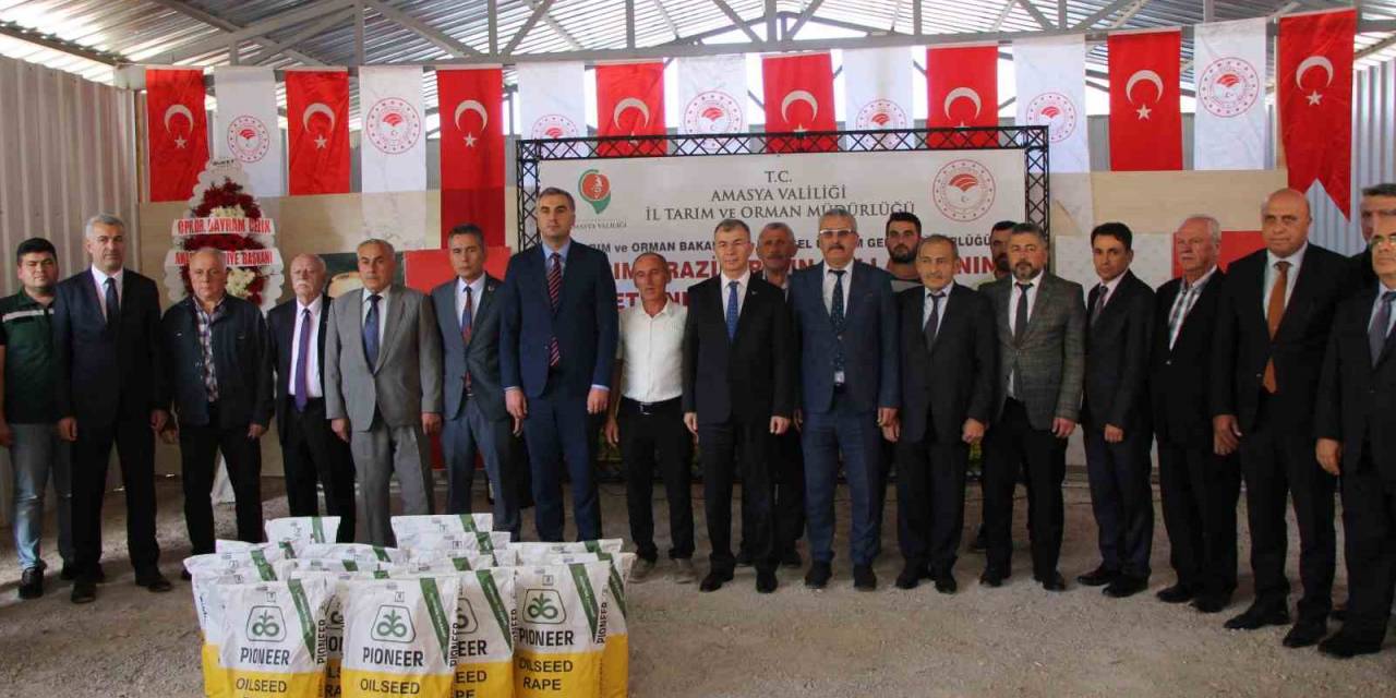 Amasya’da Çiftçilere Yağlık Kanola Tohumu Dağıtıldı