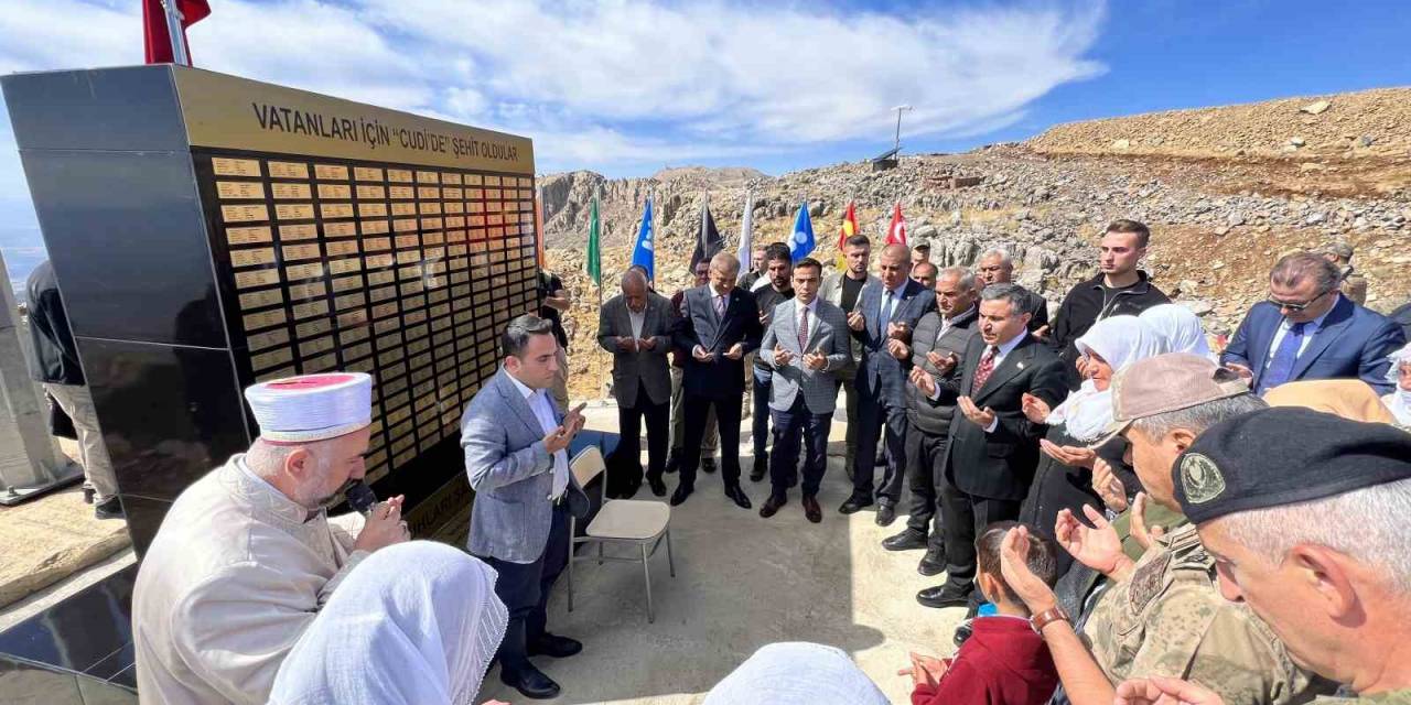 Cudi Dağı’nda Şehitler Anıtının Açılışı Şehit Aileleri Tarafından Yapıldı