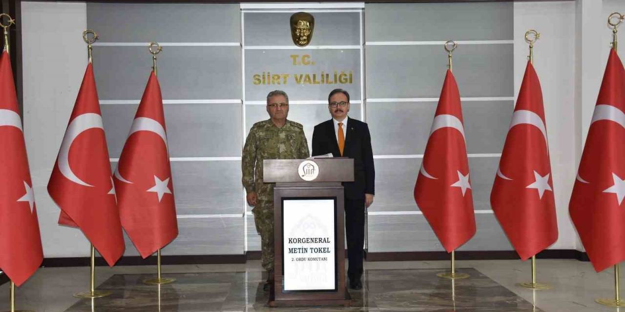 2. Ordu Komutanı Korgeneral Metin Tokel, Siirt Valisi Kızılkaya’yı Ziyaret Etti