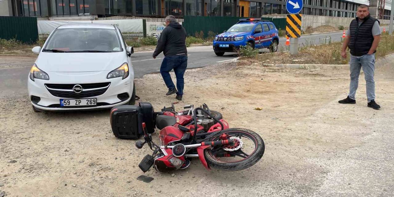Tekirdağ’da 1 Kişinin Yaralandığı Kaza Kamerada