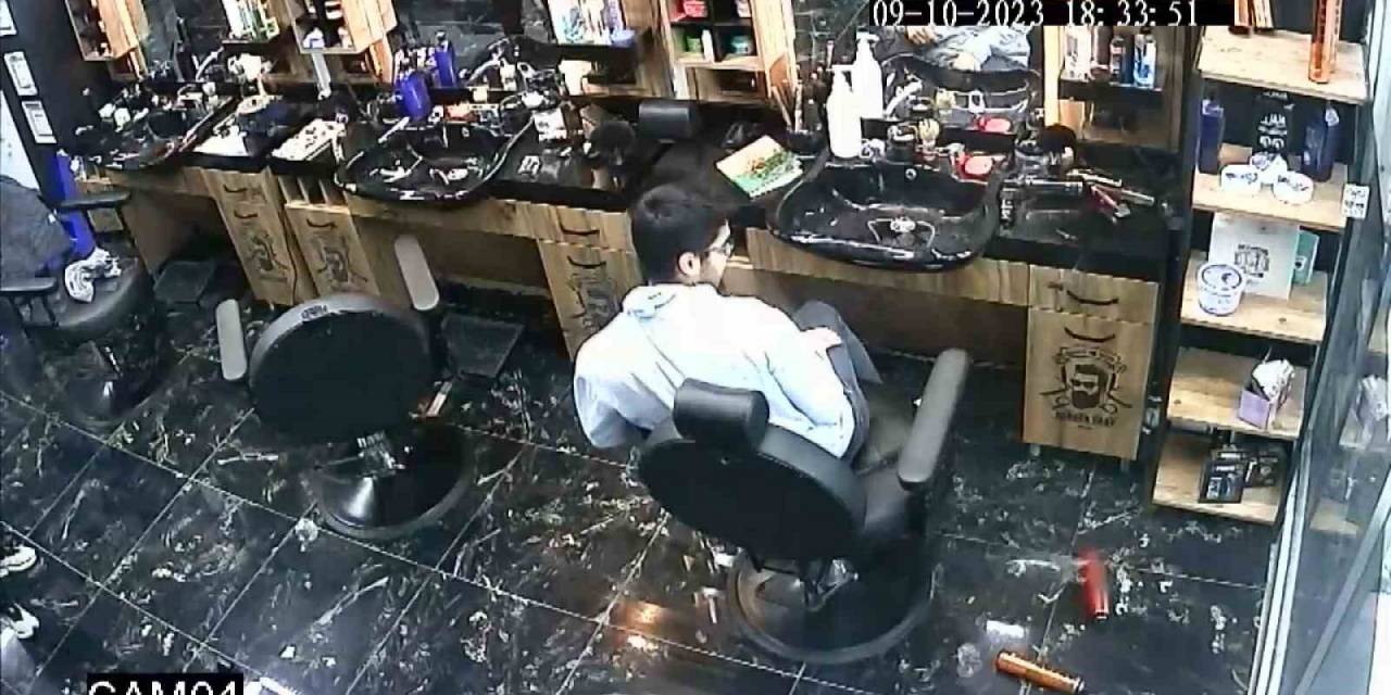 Kuaförde Yere Düşerek Patlayan Sprey İlginç Anlara Neden Oldu