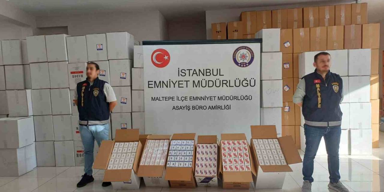 Maltepe’de 26 Bin 100 Adet Bandrolsüz Boş Makaron Ele Geçirildi