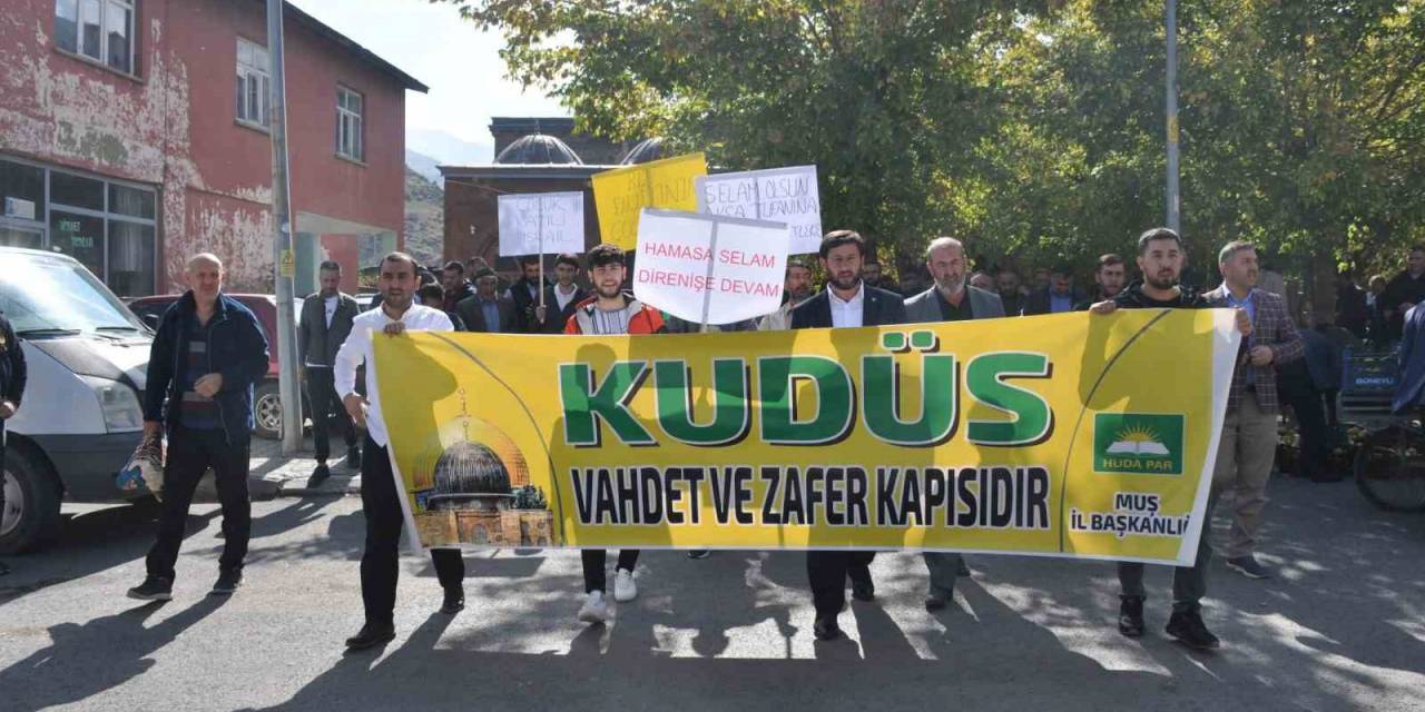 Muş’ta İsrail’e Tepki Yürüyüşü Yapıldı