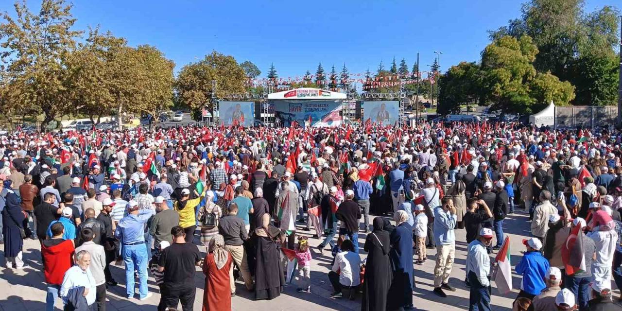 Ankara’da Sivil Toplum Kuruluşlarından Filistin’e Destek Mitingi
