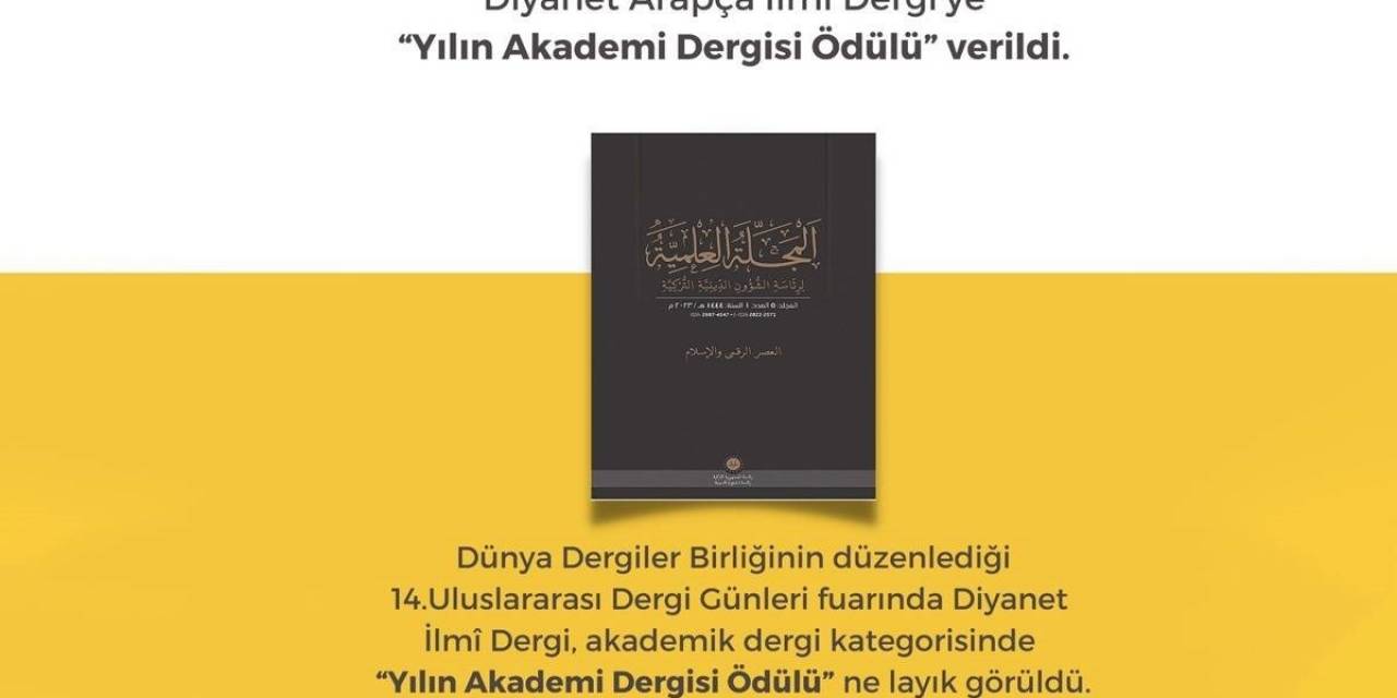 ’diyanet Arapça İlmi Dergisi’ne Ödül