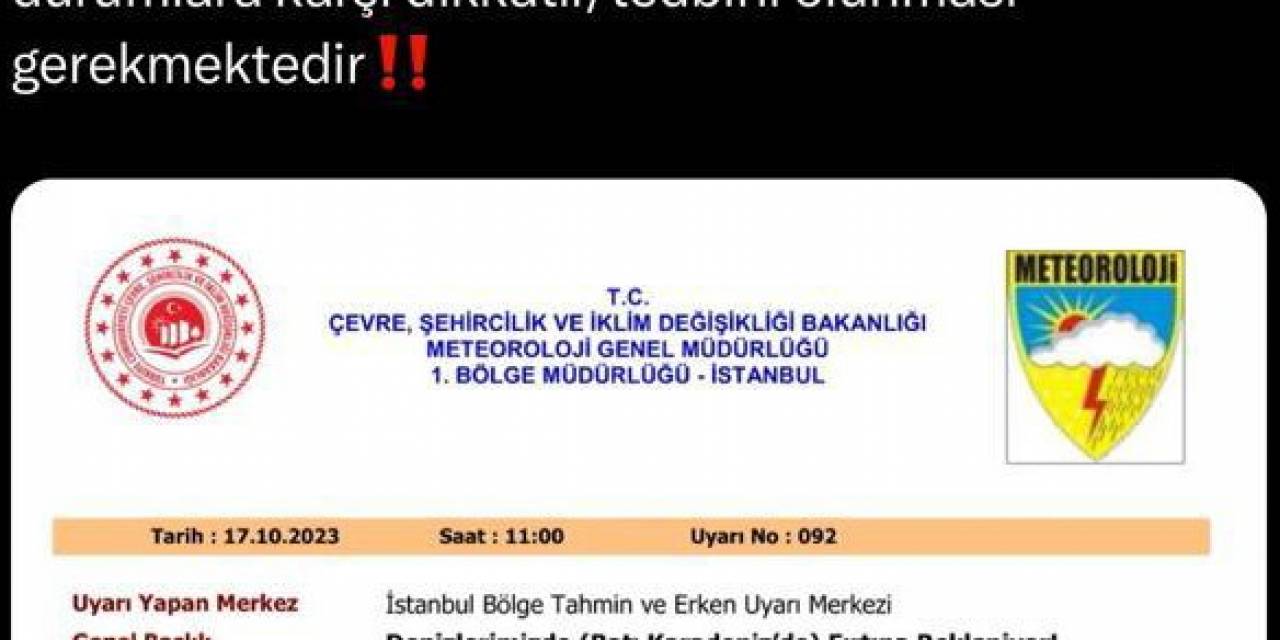 Valilikten Sakarya’nın Sahil Kesimleri İçin Fırtına Uyarısı