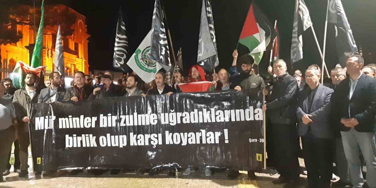 Edirne’de İsrail’in Saldırıları Protesto Edildi