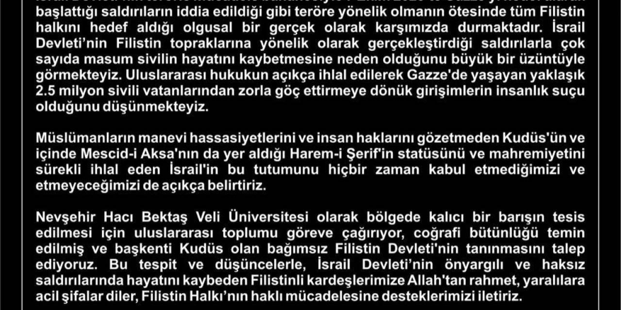 Nevü’den Gazze Saldırılarına Tepki