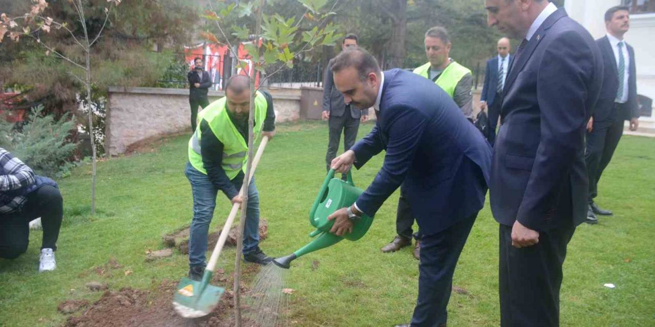 Bakan Kacır, Bilecik’te Adına Hazırlanan Fidanı Dikerek Can Suyu Verdi