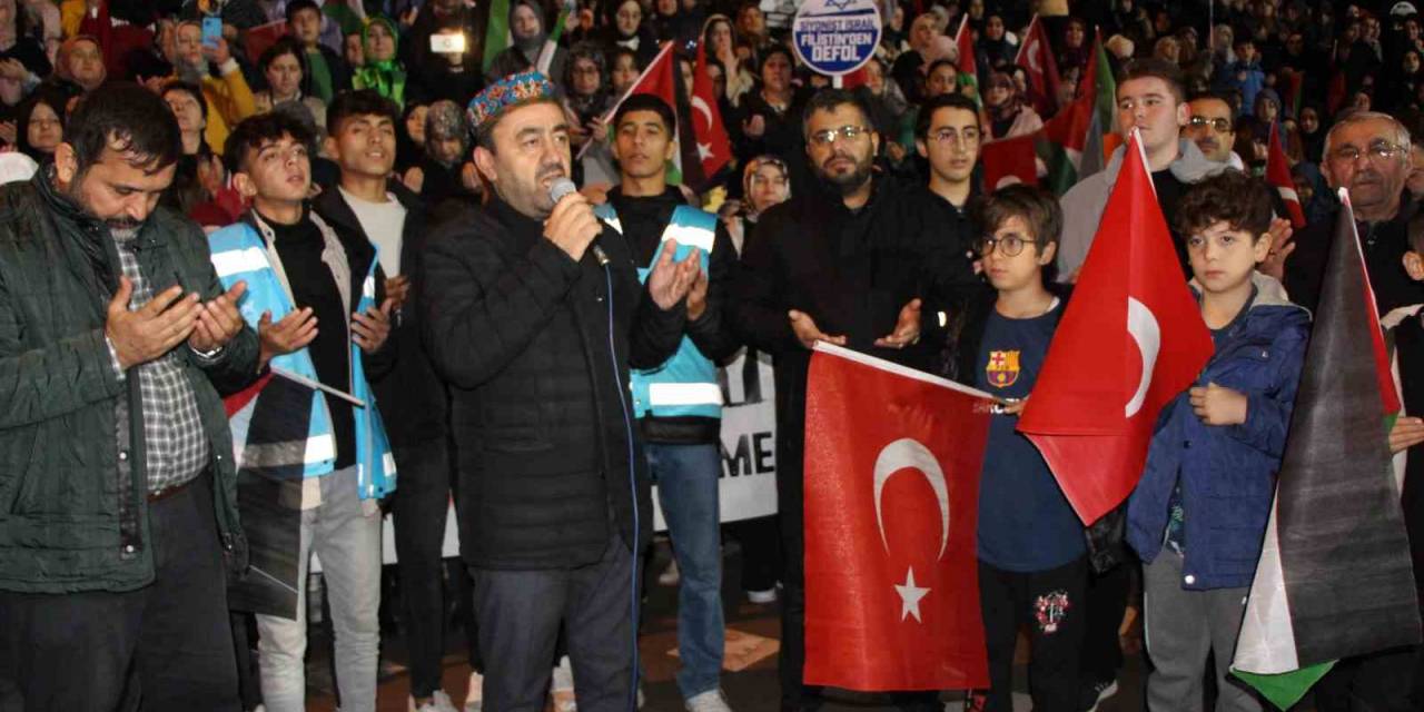 İsrail’in Gazze’deki Hastane Saldırısı Amasya’da Protesto Edildi