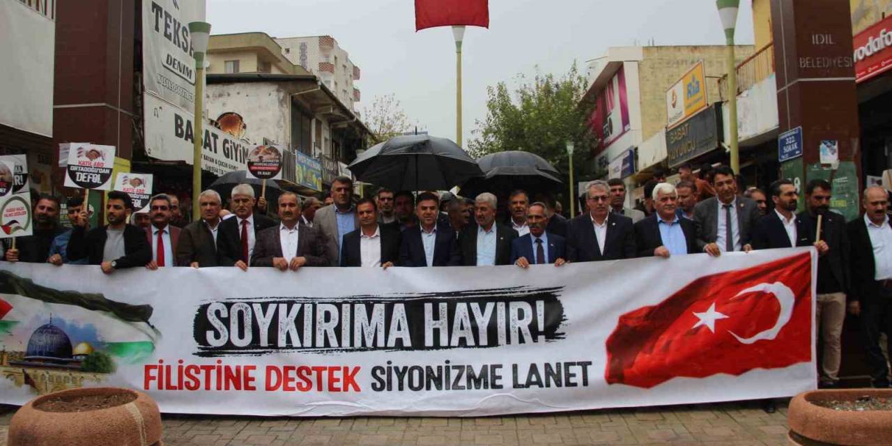 İdil’de İsrail’in Gazze’ye Saldırıları Protesto Edildi