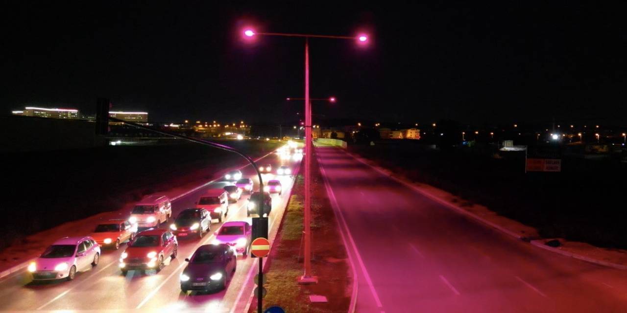 Bursa’da Sokak Lambaları Pembe Yandı
