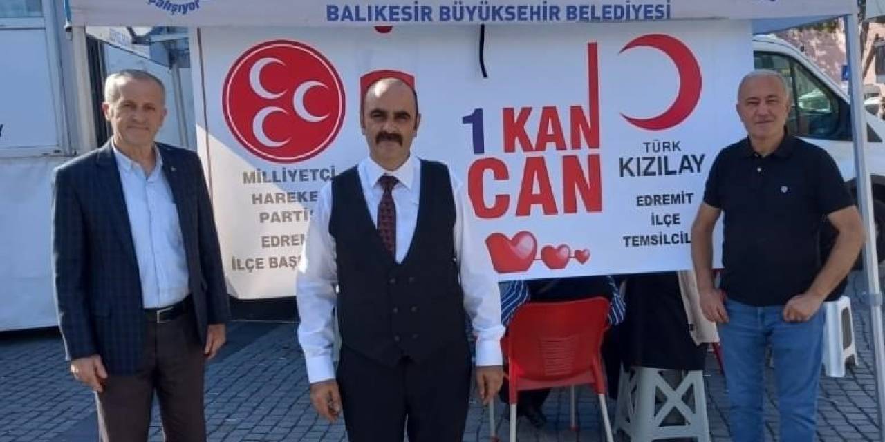 Edremit’te Mhp’den Kan Bağış Kampanyası İle Kızılay’a Destek