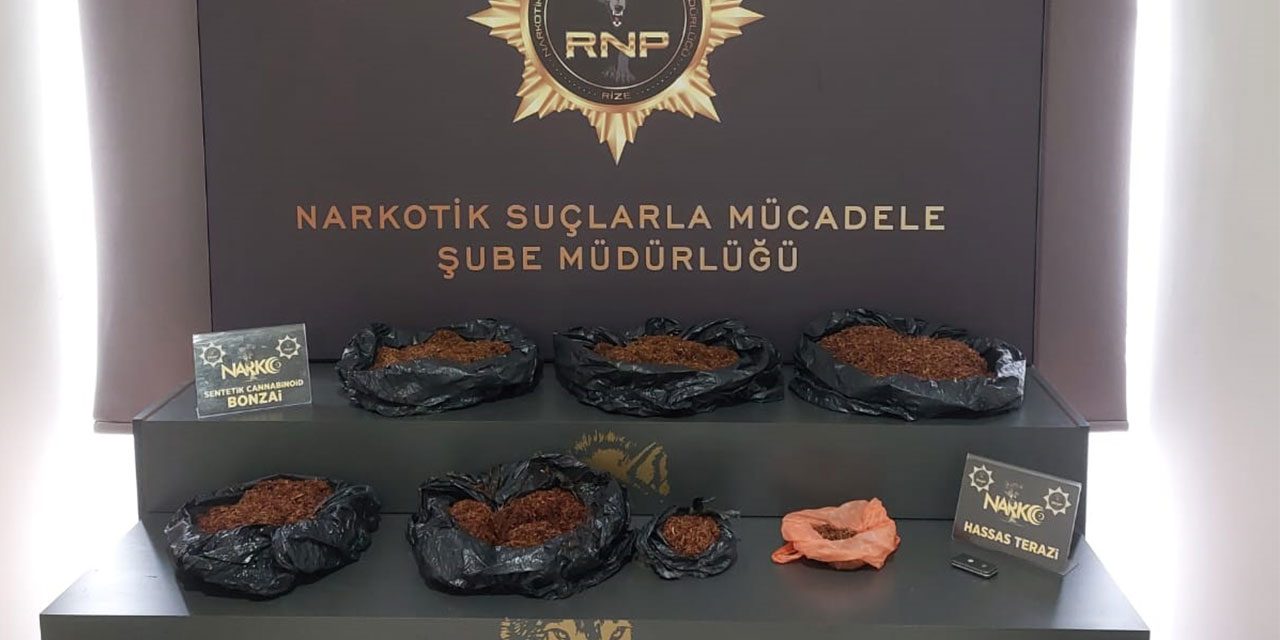 Rize'de uyuşturucu operasyonu 5 kg bonzai ele geçirildi 2 kişi tutuklandı