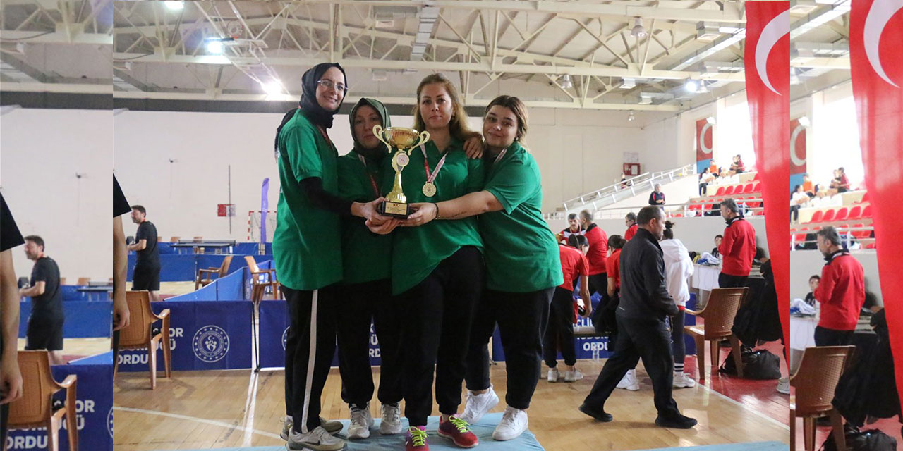 Rize Sağlık Müdürlüğü Kadın Masa Tenisi takımı 100. Yıl Kamu Spor Oyunlarında bölge 1.si