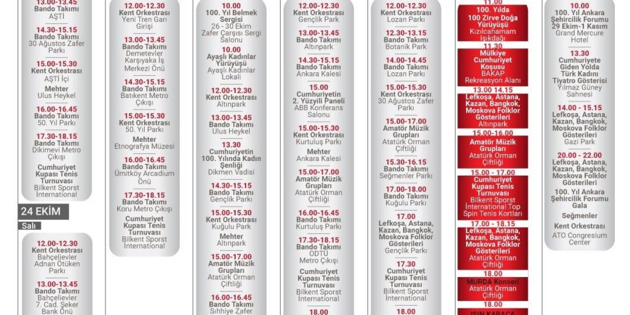 Başkent Cumhuriyetin 100. Yılını Bir Hafta Sürecek Etkinliklerle Kutlayacak