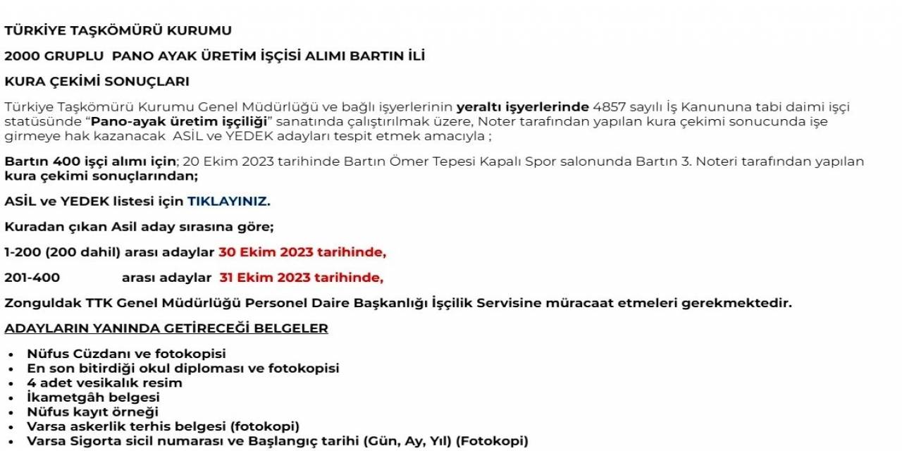 Kuradan İsmi Çıkan Madencilerin Başvuru Tarihi Belirlendi