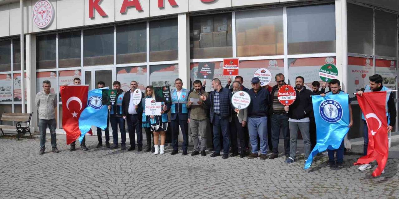 Kars Sağlık Çalışanlarından İsrail’e Tepki