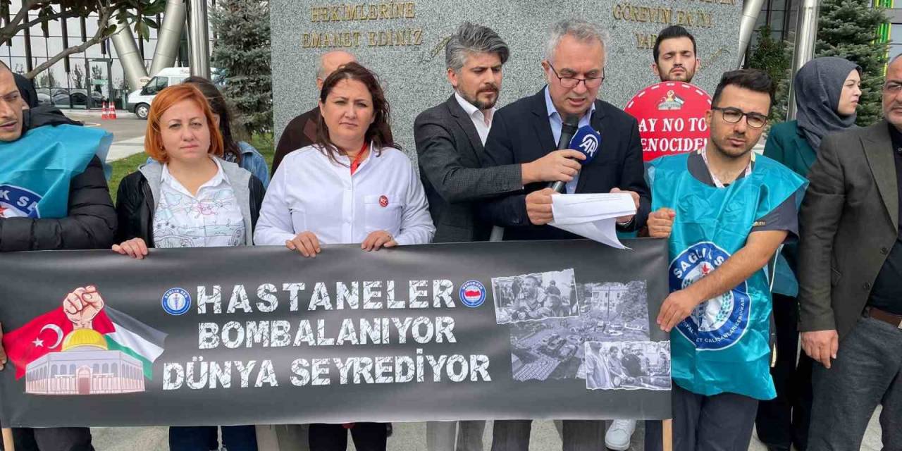 Sağlık Çalışanları Gazze’deki Vahşeti Protesto Etti