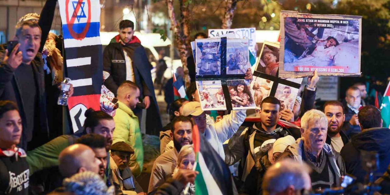 Brüksel’de Ab Liderler Zirvesi Sırasında Filistin’e Destek Gösterisi