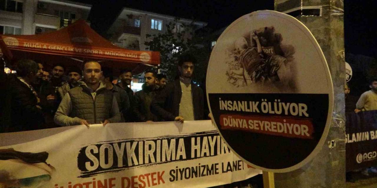 Muğla’da İsrail’in Gazze’ye Saldırıları Protesto Edildi